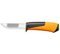 Fiskars Knife including Holster with Integrated Knife Sharpener, Total length: 21.9 cm, Black / orange / green, 1023619, Standard