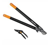 Fiskars L78 112590 Powergear Bypass Loppers 50mm Max Cut + P26 Pruner Secateurs