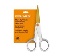 Fiskars Micro-Tip Scissors, SoftGrip Precision Cutting Shears, Titanium Blades, 5"