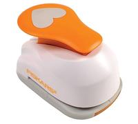 Fiskars Motive Lever Punch, Heart, Diameter 2.5 cm, for Left And Right Handers, Steel/Plastic, White/Orange, Lever Punch, M, 1004646