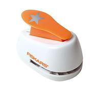 Fiskars Motive Lever Punch, Star, Diameter 2.5 cm, for Left And Right Handers, Steel/Plastic, White/Orange, Lever Punch, M, 1004722