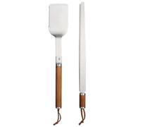 Fiskars Norden Grill Chef BBQ Cutlery Set, 2-Piece, Spatula and Tongs | Ideal for Outdoor Use, Stainless Steel/Birch Wood, 1066552