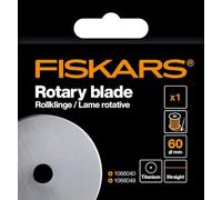 Fiskars Titanium 60mm Straight Rotary Long Lasting Universal Replacement Blade with Precision Cutting for Fabric Leather Crafting Quilting Dressmaking, Steel, Grey, Standard Size