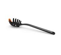 Fiskars pasta spoon, length: 29 cm, plastic/silicone, functional shape, black/orange, 1027301