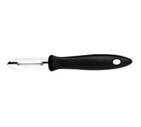 Fiskars Peeler with Stainless Steel Blade for Fruit and Vegetables, Plastic/Stainless Steel, Blade Length: 6 cm, Essential, Black/Silver, 1065585