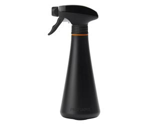 Fiskars plant sprayer, 0.3 l, spray bottle for watering sensitive plants and cleaning large leaves, height: 20.5 cm, synthetic resin, black/orange, 1071306