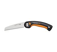 Fiskars 1067552 Plus Serramanico Saw for Thick Branches and Logs, 3 Cutting Positions, Power Tooth Sharp Blade, Coarse Teeth, Blade Length: 15 cm, Black/Orange, SW68, 1067552