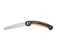 Fiskars Plus Pliaple Saw, for Thick Trunks and Branches, 3 Cutting Positions, Sharp Power Tooth Blade, Coarse Teeth, Blade Length: 21 cm, Black/Orange, SW69, 1067553