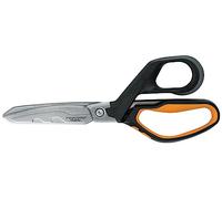 Fiskars PowerArc Heavy-Duty Scissors, Up to 30% More Power, Length 21cm, Durable Stainless Steel Blade/Plastic Handles, Black/Orange, 1027204