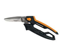 Fiskars PowerArc Utility Snips (8 Inch) | Offset Spring-Assisted Handle Cuts from Above or Below, PowerArc Blades Make Cuts Easier, Stainless Steel Blades