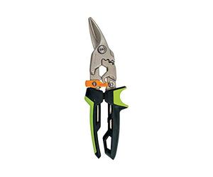 Fiskars PowerGear Aviation Snip Right Cut, 40% More Power, Length 24,7cm, Heat-Treated Steel Blade/Plastic Handle, Black/Green/Orange, 1027208