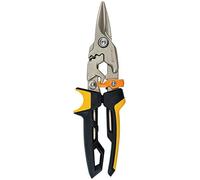 Fiskars PowerGear Aviation Snip Straight Cut, 40% More Power, Length 25cm, Steel Blade/Plastic Handle, Black/Orange, 1027207