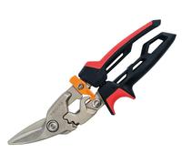 Fiskars PowerGear Aviation Snip Left Cut, 40% More Power, Length 24,7cm, Heat-Treated Steel Blade/Plastic Handle, Black/Red/Orange, 1027209