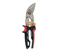 Fiskars PowerGear Aviation Snips (Offset Left Cut) | Heavy-Duty Forged Steel Metal Shears, Industrial Grade Tool for Building and Construction, Cut Sheet Metal & Vinyl