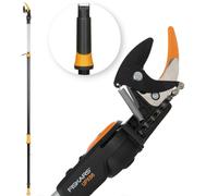 Fiskars PowerGear X Telescopic Tree Pruner UPX86, Non-stick Coated, Steel Blade/Aluminium Handle, Length 2.4 - 4 m, Black/Orange, 1023624