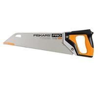 Fiskars Pro handsaw for wood, laminate and PVC, saw blade length: 38 cm, 9 TPI, black/orange, PowerTooth, 1062930