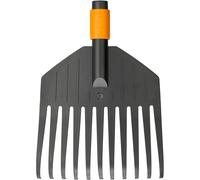 Fiskars QuikFit Leaf Rake S, Tool head, 11 prongs, Length: 21.3 cm, Plastic Prongs, Black/Orange, 1000659