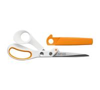 Fiskars Sewing Shears Amplify 21 cm – RazorEdge Stainless Steel, Softgrip Handles, White/Orange
