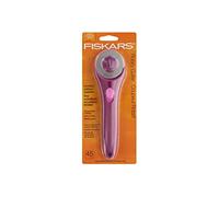 Fiskars Rotary Cutter 45mm Sparkle Berry - Stainless Steel Cutting Performance for Fabric and Paper, Left or Right Handed