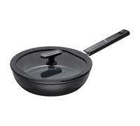 Fiskars sauté pan with lid, Hard Face, Diameter 24 cm, Capacity: 2.2 litres, Suitable for All hobs, Non-Stick Coating, Scratch-Resistant, Aluminium/Plastic, Black, 1075528