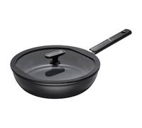Fiskars sauté pan with lid, Hard Face, diameter 28 cm, capacity: 3.5 litres, suitable for all hobs, non-stick coating, scratch-resistant, aluminium/plastic, black, 1075530
