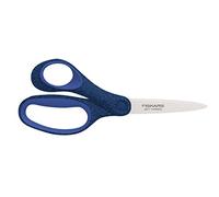 Fiskars Sparkling Glitter Scissors - Left Handed 18 cm Soft Grip School Shears - Precision Cutting with Style for Classroom and Crafts - for 12 Years+ - Blue