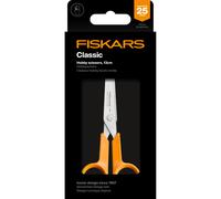 Fiskars Classic Paper Scissors, Right-Handed and Left-Handed, Total Length: 13 cm, Improved Handle ergonomics, Stainless Steel Blade/Plastic Handles, Orange, 1075063