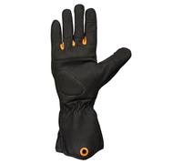 Fiskars shrub care gloves, work gloves for the garden, touchscreen-compatible thumbs and fingertips, imitation leather, size 8, black/orange, 1071152