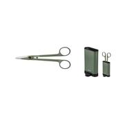 Fiskars Small plant shears with holder, Urban Plant Care, For fine cuts on houseplants, total length 17 cm, stainless steel/plastic, dark green/black, 1075315