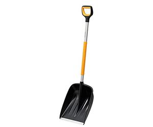 Fiskars Snow Shovel for Small and Large Amounts of Snow, X-Series, Length: 132 cm, Aluminium/Polymer, Black/Orange/Grey, 1057177