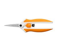 Fiskars Softgrip fabric scissors, With micro-tip, Length: 15 cm, Stainless steel blade/plastic handles, White/grey, Easy Action, 1070029
