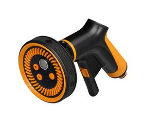 Fiskars spray gun Multi, 5 functions, Infinitely variable flow rate, With front regulator and on/off lock, SoftGrip, Universal size, Black/Orange, 1065482