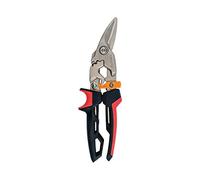 Fiskars Tin Snips, Left Cut, Reduced Effort | Length: 24.7 cm, Heat-Treated Steel/Plastic, Black/Red/Orange, PowerGear, 1027209