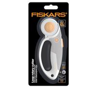 Fiskars titanium rotary cutter, rotary blade with loop handle, right and left-handed, blade diameter: 45 mm, orange/white/grey, 1066047