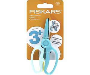 Fiskars Training Scissors for Preschoolers Ages 3+, Small Kids Safety Scissors with Training Lever, Easy to Use, Preschooler Art Supplies, Back to School, Turquoise