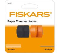 'Fiskars TripleTrack Blades x2 - Straight Cutting & Scoring, Spare Blades, Straight Blade and Folded Blade, Orange/Black, 1003905'
