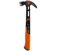 Fiskars Universal Hammer IsoCore L with Curved Claw, Length: 34 cm, Weight: 779 g, Black/Orange, 1027203
