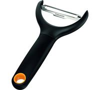 Fiskars Vegetable Peeler, Total Length: 15 cm, Steel/Synthetic Material, Functional Form, Black, 1016122