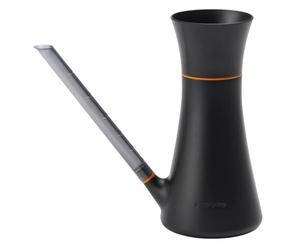 Fiskars Watering Can with Lid, 1.2 l | Can Be Filled without Removing the Lid, Height: 25.8 cm, Black/Orange, 1071307
