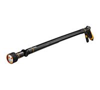 Fiskars watering wand with 3 functions, swivelling SoftGrip nozzle head, flow control with front regulator, universal size, length: 74 cm, 442 g, black/orange, 1065488