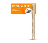 Fiskars Wood Ruler - 12" Straight Edge Ruler for Kids - Back to School Supplies for Students