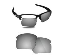 Fiskr Polarized Lenses Replacement Compatible with Oakley Flak 2.0 XXL OO9488 Sunglasses, Impact Resistant & Perfect Fit, Metallic Silver, One Size