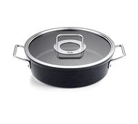 Fissler Adamant/Aluminium Roasting Dish (Diameter 28 cm, 4.3 L) Stewing Pan Coated with Glass Lid Non-Stick Induction