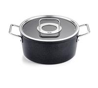 Fissler Adamant/Aluminium Saucepan (Diameter 24 cm, 4.9 L) Pots Coated with Glass Lid Non-Stick Induction Anthracite