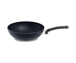 Fissler Adamant/Aluminium Wok, Asian Pan (Diameter 28 cm) Coated, Non-Stick, High Rim, Scratch-Resistant, All Hob Types - Induction, Black