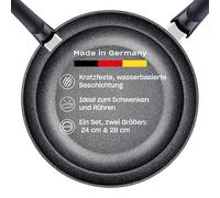 Fissler Adamant Classic/Frying Pan Set of 2 (24 + 28 cm) Coated Saucepan Non-Stick Induction Anthracite