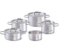 Fissler berlin Pot Set - 5-Pieces, Uncomplicated Cooking Pot Starter Set for All Stove Types - Oven and Dishwasher-Safe (up to 220°C) - 083-118-05-001/0