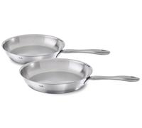 Fissler Catania Pan Set (2 Pieces, Diameter 24 + 28 cm) - Robust Stainless Steel Pans with Thermal Base, Even Heat Distribution, Oven-Safe, Dishwasher Safe, Suitable for Induction Cookers