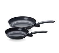 Fissler Ceratal Evo Classic Pan Set of 2 (Diameter 24 cm + Diameter 28 cm, Orbit Black) - Ceramic Pans Made Without PFAS/PTFE, Non-Stick Coating, Induction, Made in Germany