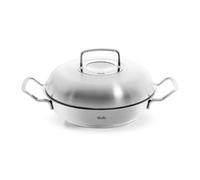 Fissler Original Profi Collection 084-388-24-000/0 Stainless Steel Serving Pan Round (2 L, Diameter 24 cm) with High-Layer Lid, Novogrill Frying Surface, Inner Scale, Induction, Silver